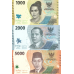 (429) ** PNew (PN162-PN164) Indonesia - 1000-5000 Rupiah Year 2022 (3 Notes)
